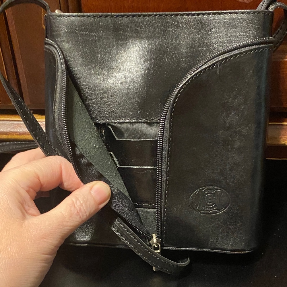 Black CE made in Spain vintage mini Leather Crossbody Bag - Picture 6 of 16